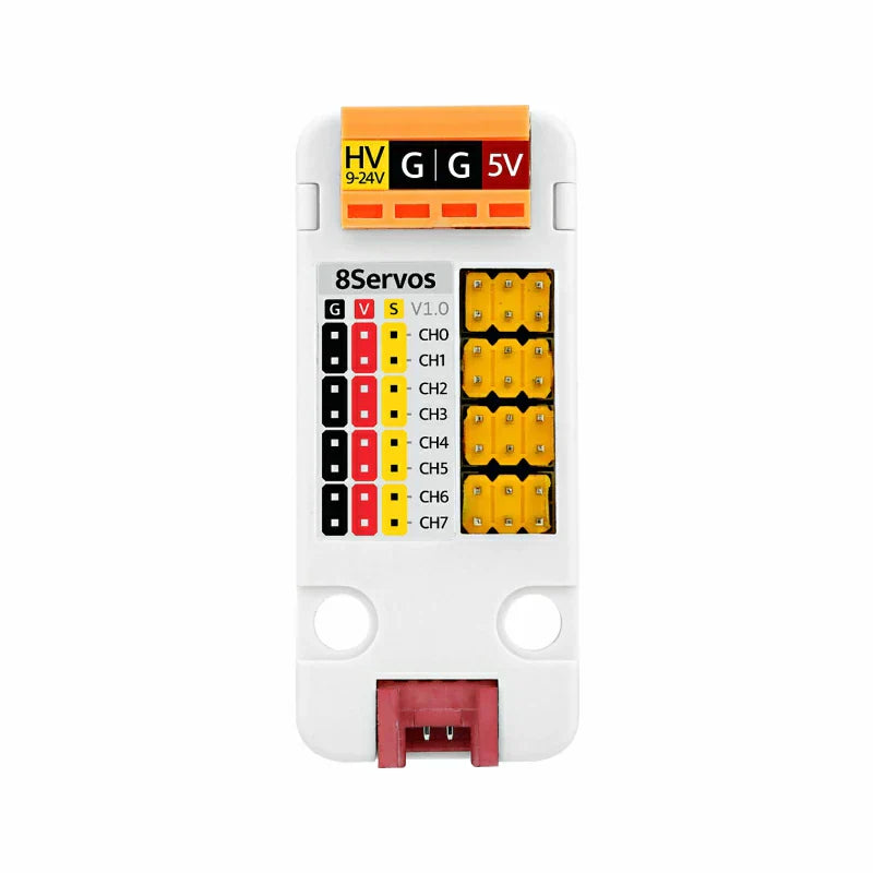 M5Stack 8Servos dimensions diagram