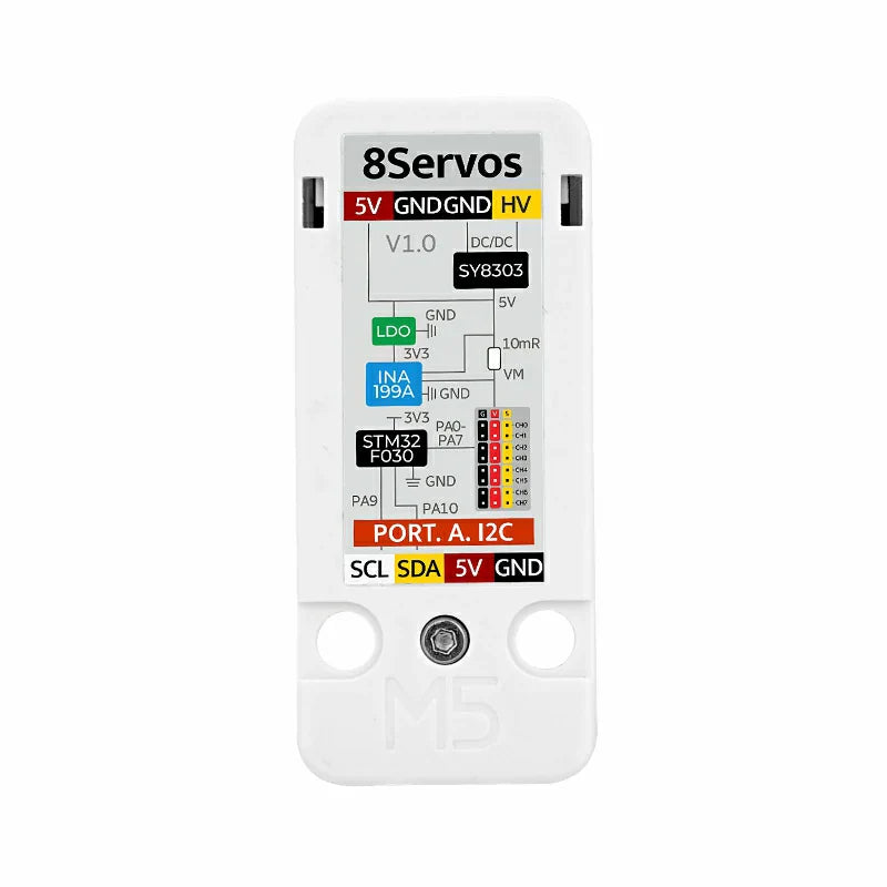 M5Stack 8-channel servo driver package contents