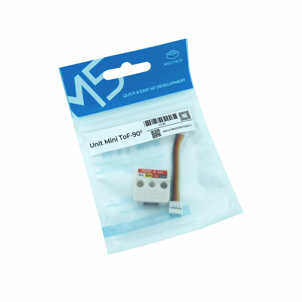 M5Stack Mini ToF-90 package contents with Grove cable