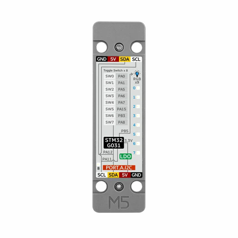 M5Stack Byte Switch Unit dimensions and enclosure details