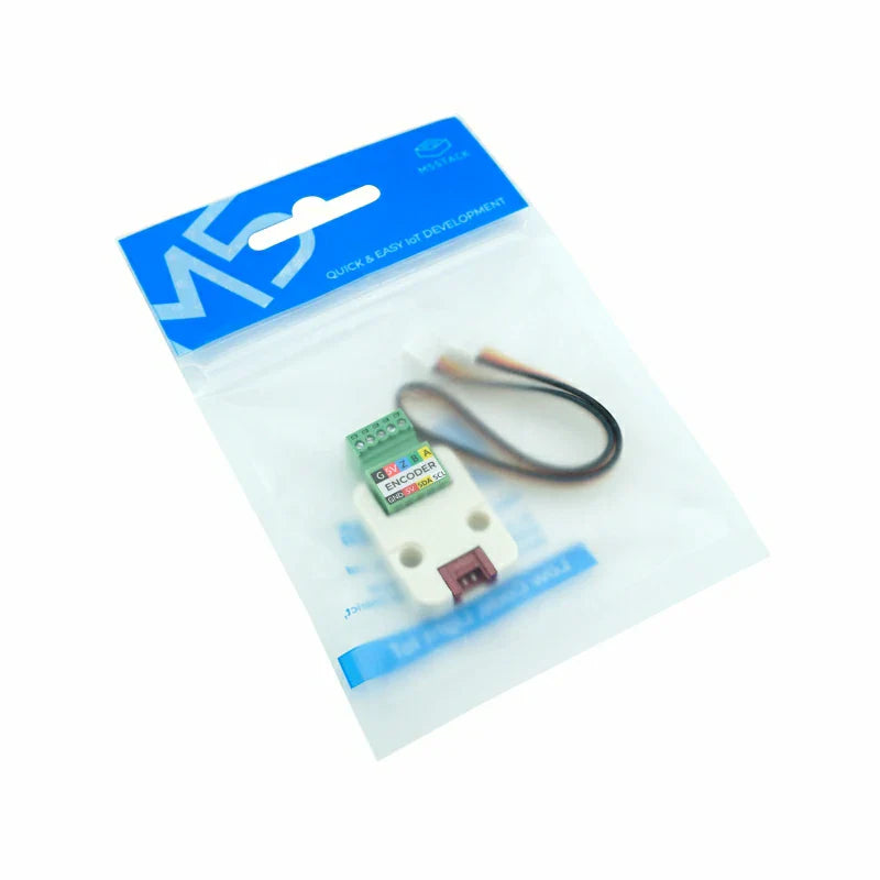 M5Stack ExtEncoder package contents with Grove cable and connector