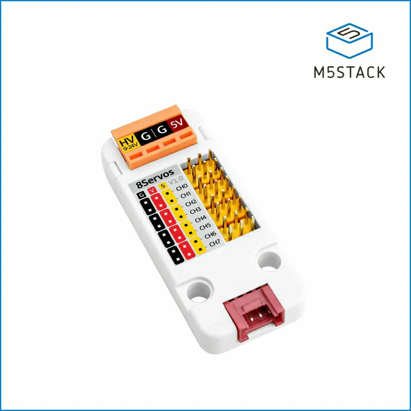 M5Stack 8-channel servo driver Unit front view