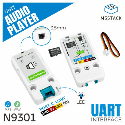 M5Stack AudioPlayer microSD playback module front view
