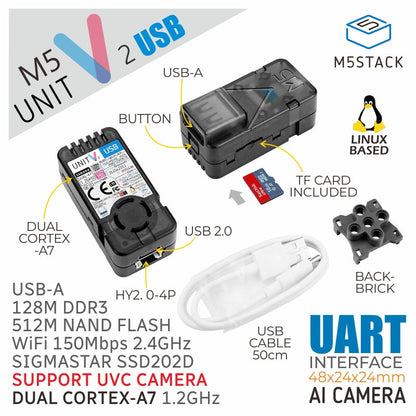 M5Stack UnitV2 USB Linux edge AI module product view