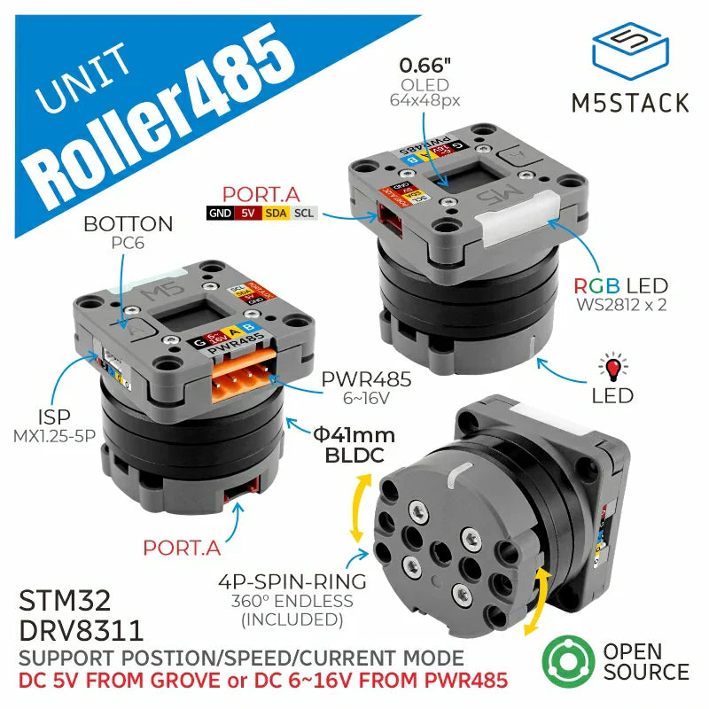 M5Stack Roller485 integrated brushless motor and motion controller