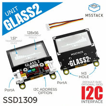 M5Stack Glass2 SSD1309 transparent display front view