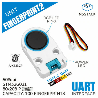 M5Stack Fingerprint2 508 dpi biometric sensor view