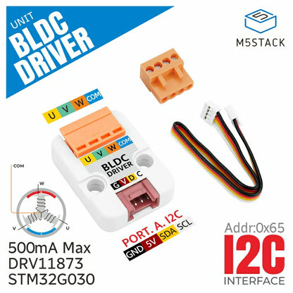 M5Stack BLDC motor driver compact Grove I2C module view