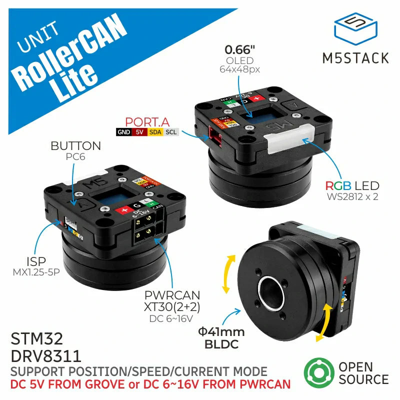 M5Stack RollerCAN Lite D3504 200KV brushless motor assembly
