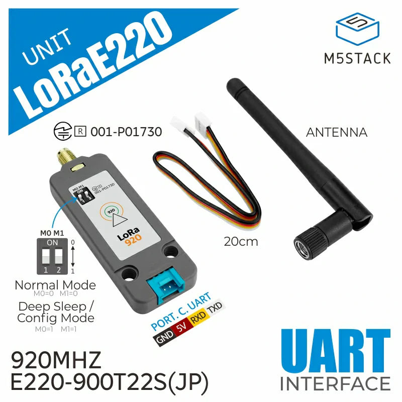 M5Stack E220-900T22S Japan LoRa module front view