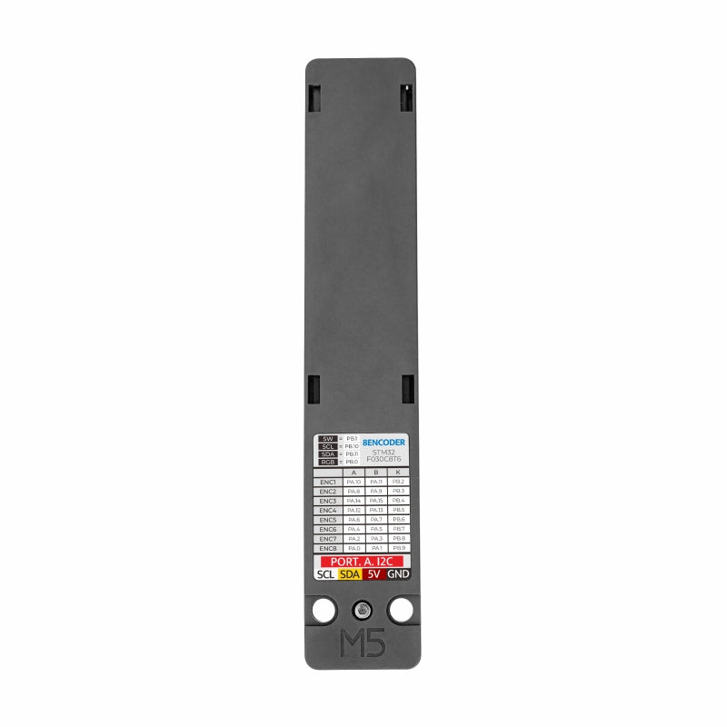 M5Stack Unit 8Encoder dimensions and interface diagram