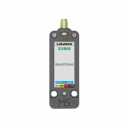 M5Stack LoRaWAN EU868 Unit showing SMA antenna connection