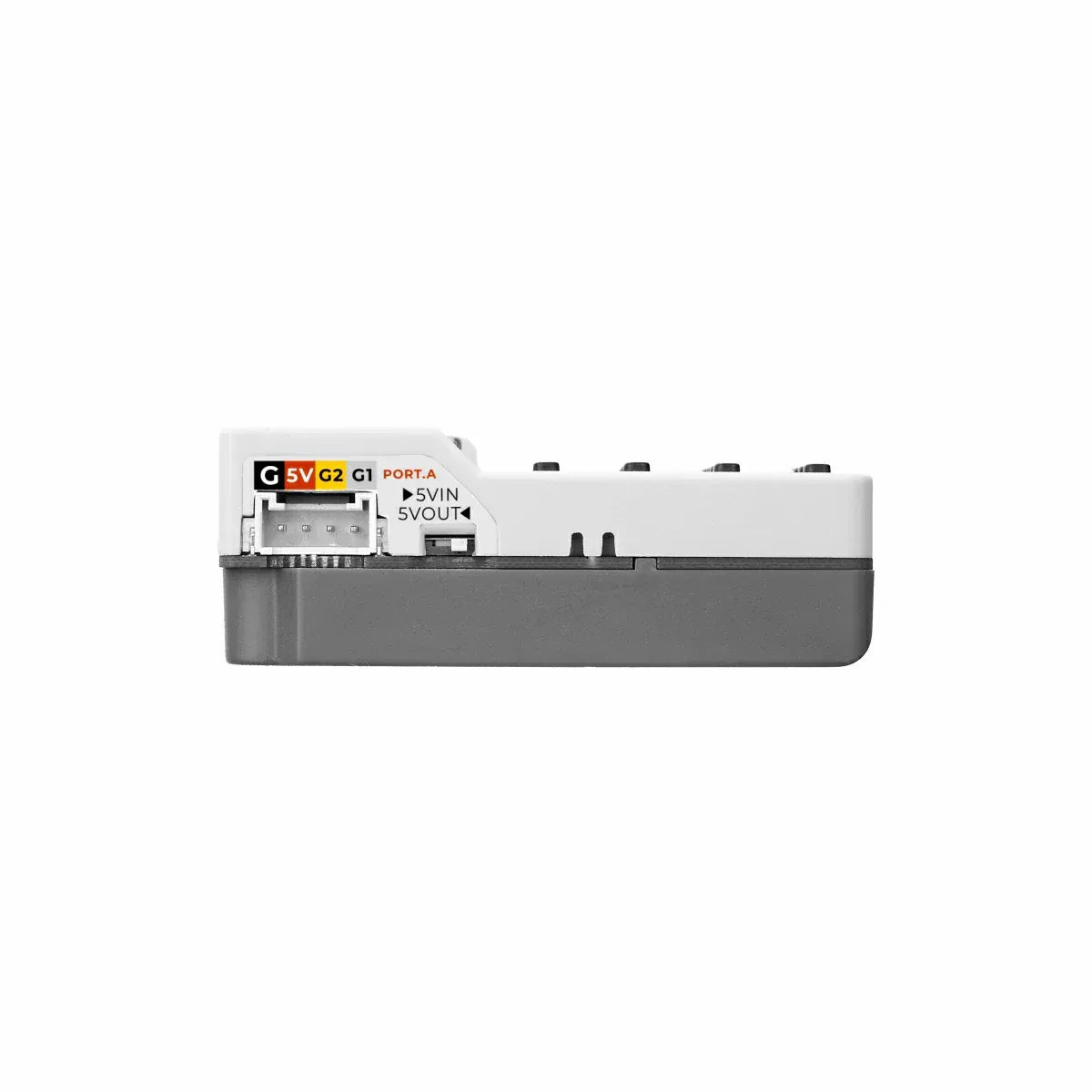 M5Stack Cardputer Adv side view showing Grove Port.A interface for ESP32-S3 Kit sensor expansion and 5V power input.