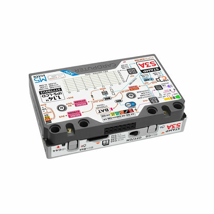 Internal view of M5Stack Cardputer Adv showing the high-capacity 1750mAh Lithium-ion battery and PCB assembly for stable Mini Computer power.